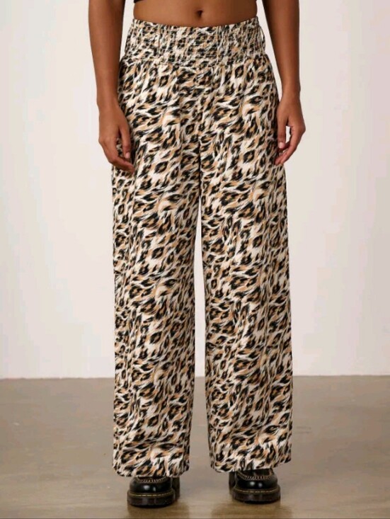 Lucy & Yak Pants - Lucy & Yak Alex - Wide Leg Cotton Trousers in Leo Swirl Size MEDIUM R BNWT
